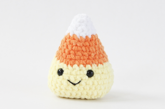 candy corn crochet plush pattern Halloween amigurumi toy