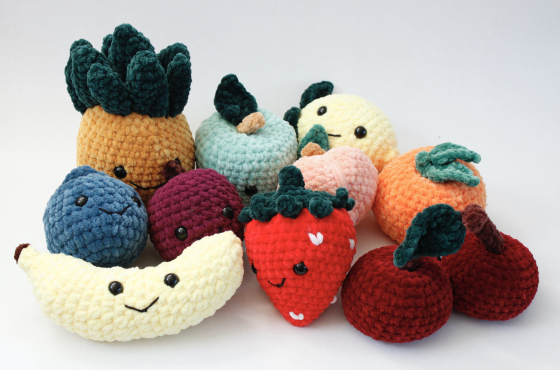 cute fruit crochet plush pattern kawaii amigurumi food toys