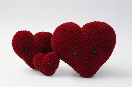 cute heart crochet plush pattern Valentine amigurumi toy