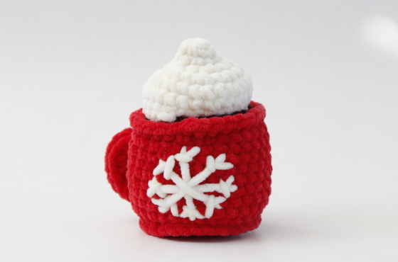 cute hot cocoa crochet plush pattern winter drink amigurumi