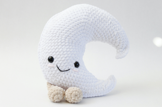 cute moon crochet plush pattern kawaii amigurumi night toy