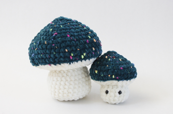cute magic mushroom crochet plush pattern kawaii amigurumi plant 2 sizes