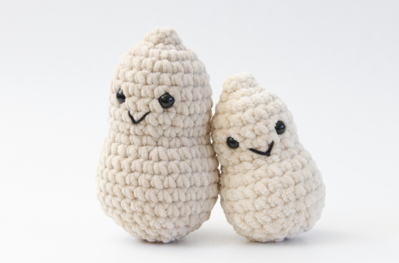 cute peanut crochet plush pattern kawaii food amigurumi