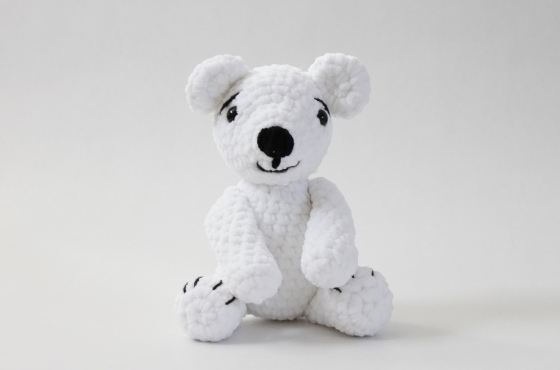 Cute polar bear crochet plush pattern winter amigurumi animal