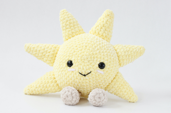 cute sun crochet plush pattern kawaii amigurumi weather toy