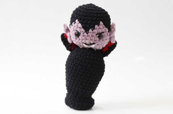 cute vampire crochet plush pattern Halloween amigurumi toy