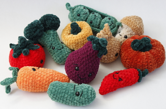 cute vegetable crochet plush pattern kawaii amigurumi food toys