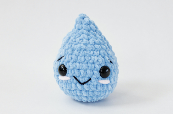 cute water drop crochet plush pattern kawaii amigurumi weather