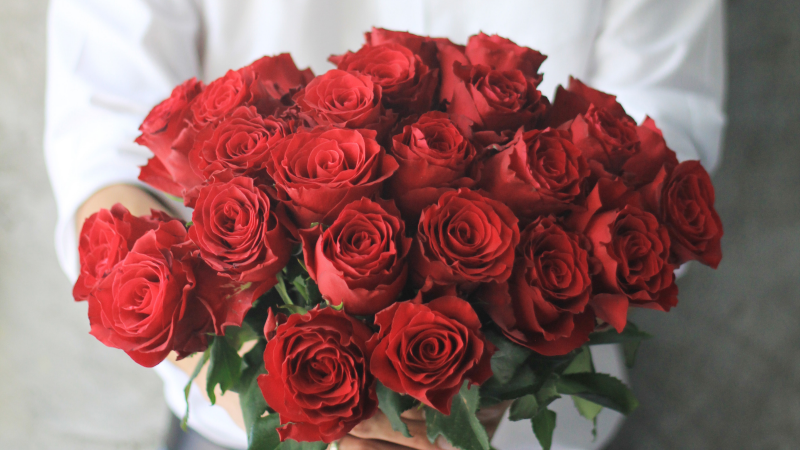 Bouquet of red Valentine's Roses