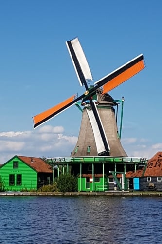 Windmill at Zaanse Schans Windmills village