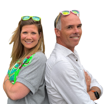 Esther en Jeroen ruggelings