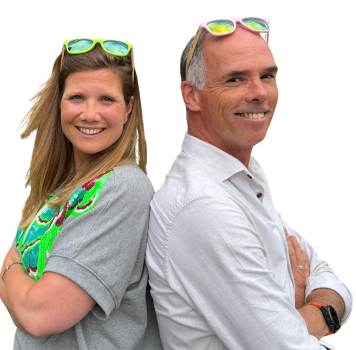 Esther en Jeroen ruggelings