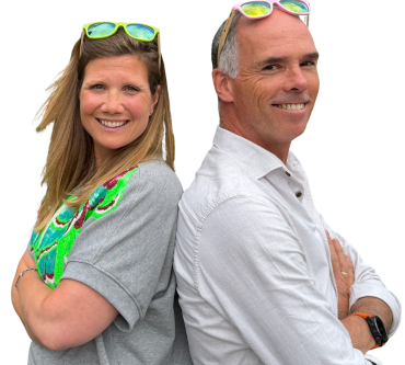 Esther en Jeroen ruggelings