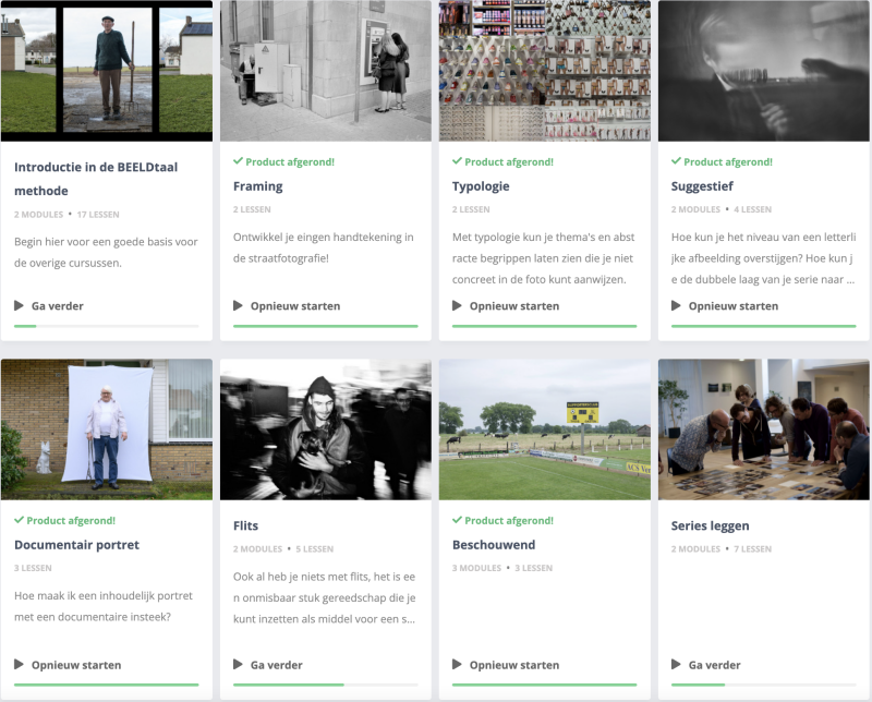 De cursusomgeving van de community