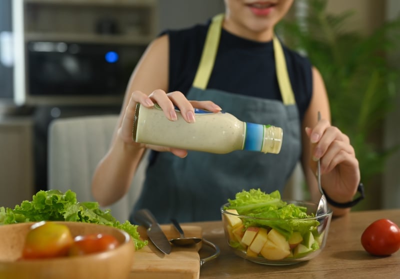 een gezonde dressing voor de salade