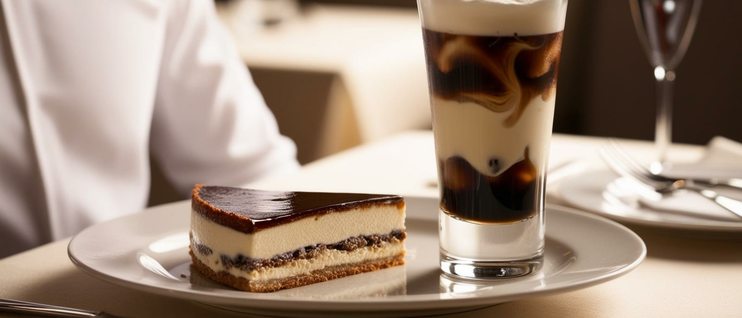 IJskoffie combineren met desserts in horeca – visueel geserveerd met tiramisu of panna cotta IJskoffie combineren met desserts in horeca – visueel geserveerd met tiramisu of panna cotta
