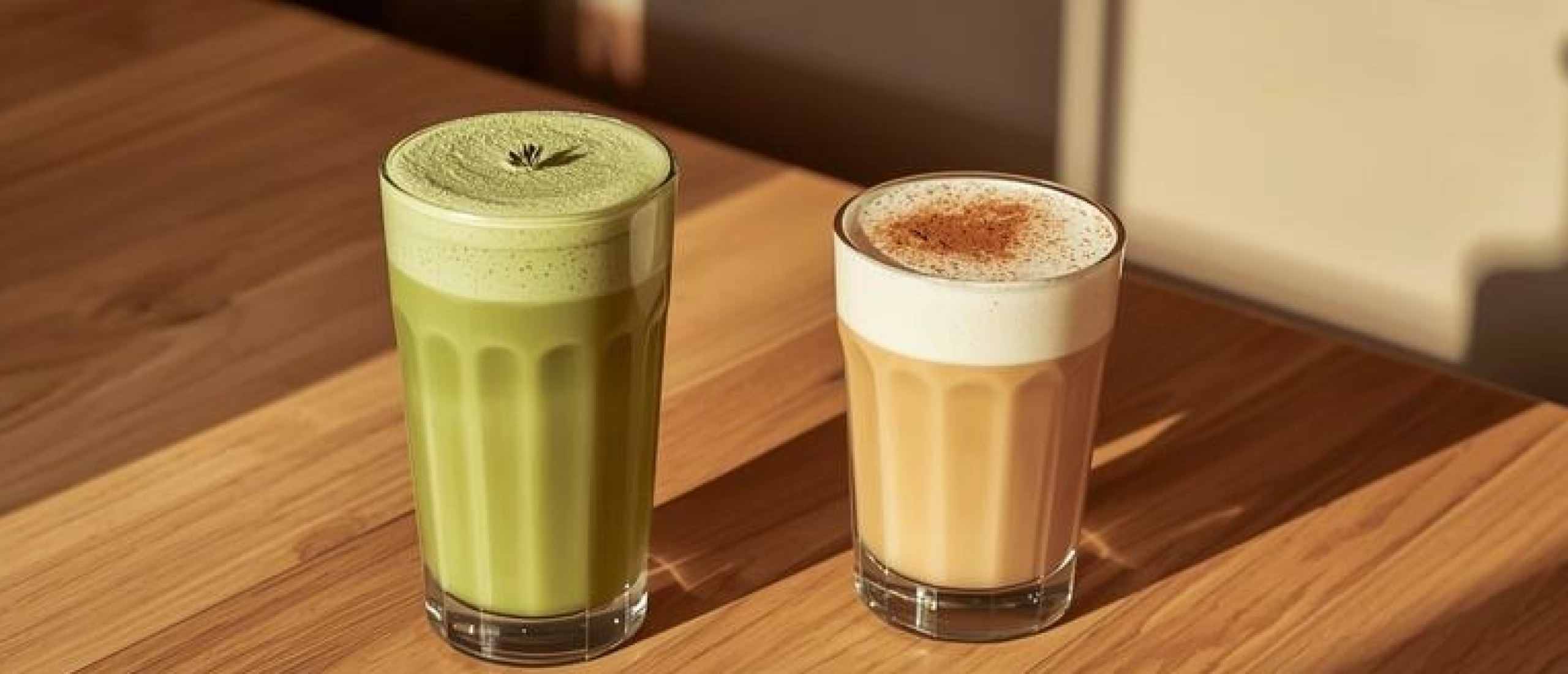 Voorbeeld van lattes met eenvoudige presentatie in horeca