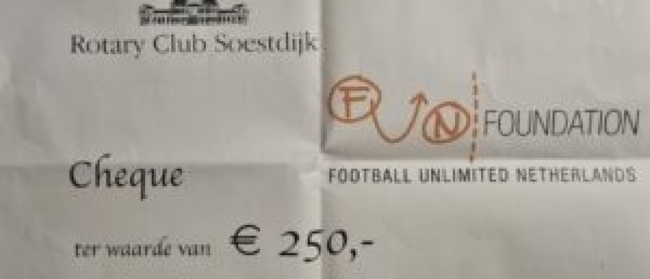 Rotary Club Soestdijk schenkt € 250,-