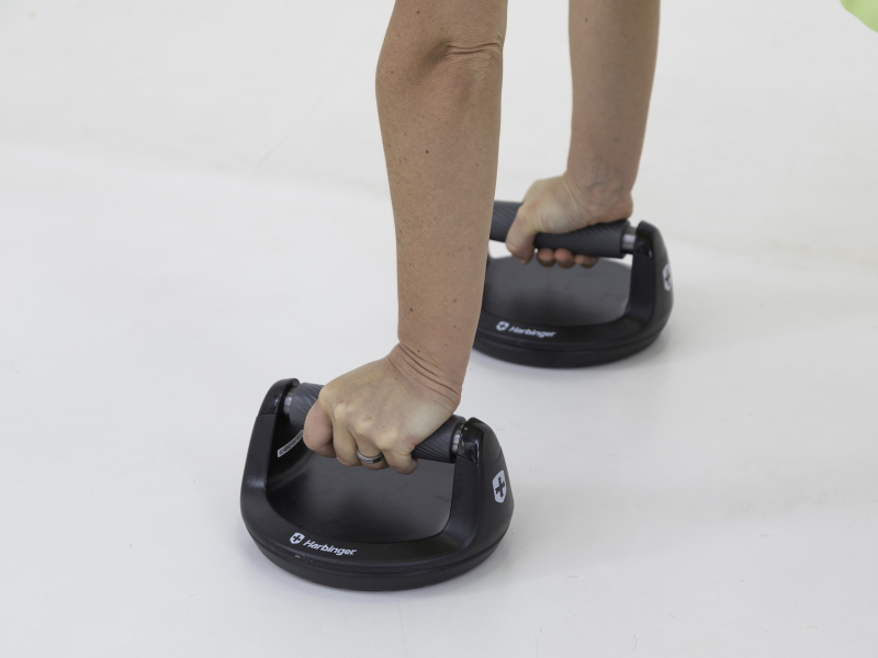 Fysio Maaike op push-up steunen