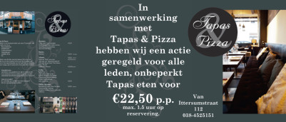 Reclamebord Tapas & Pizza