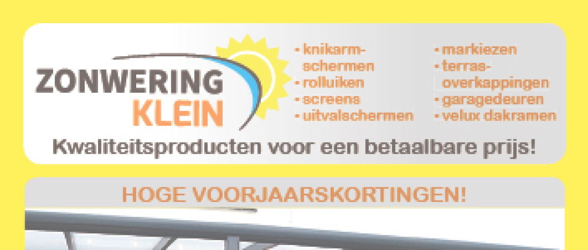 Advertentie Zonwering Klein