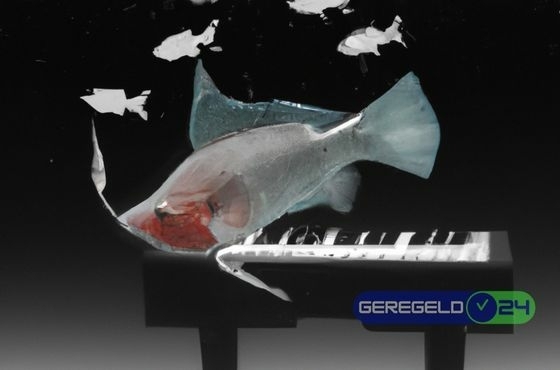 DALL.E gegenereerde vis die op een piano speelt!