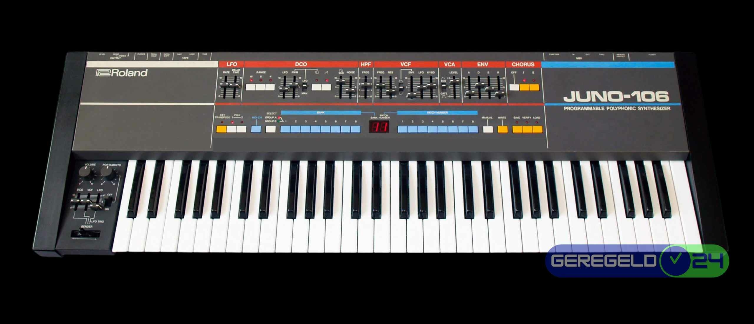 Roland Juno-106 analoge synthesizer uit de jaren '80