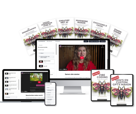 Cursus AI voor ouders en kids met werkboeken, online leeromgevingen en bonussen. Gemaakt door gezondheidskunst en bleepsworld