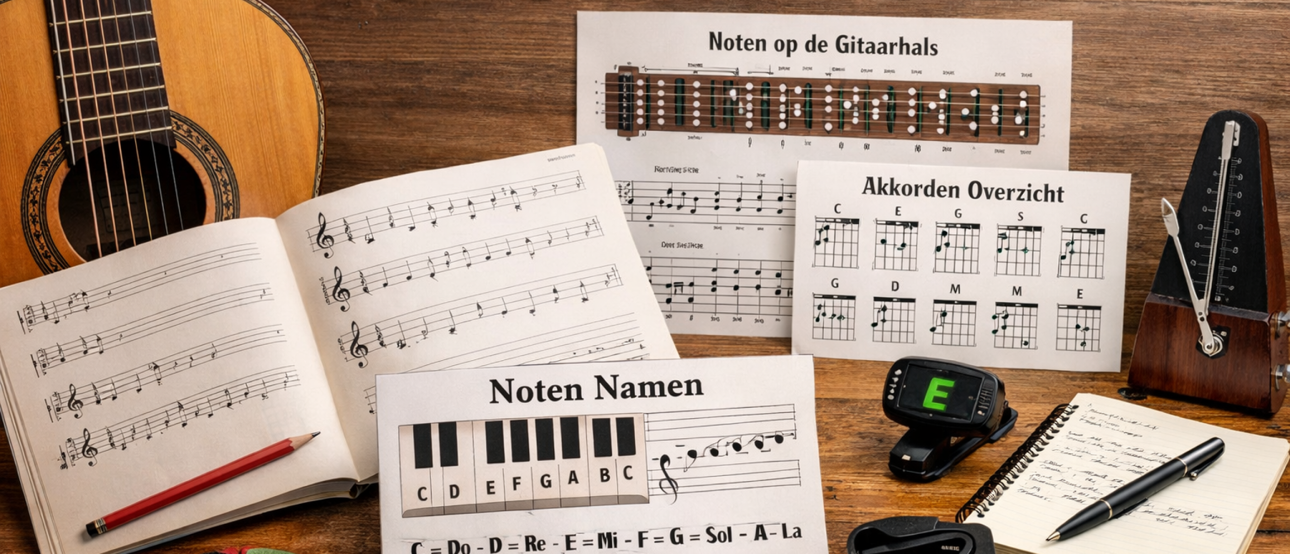 Noten gitaar: handige uitleg, overzichten en tips!