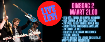 Live online gitaarles dinsdag 2 maart