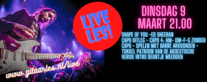 Live online gitaarles dinsdag 9 maart