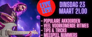 Live online gitaarles dinsdag 23 maart