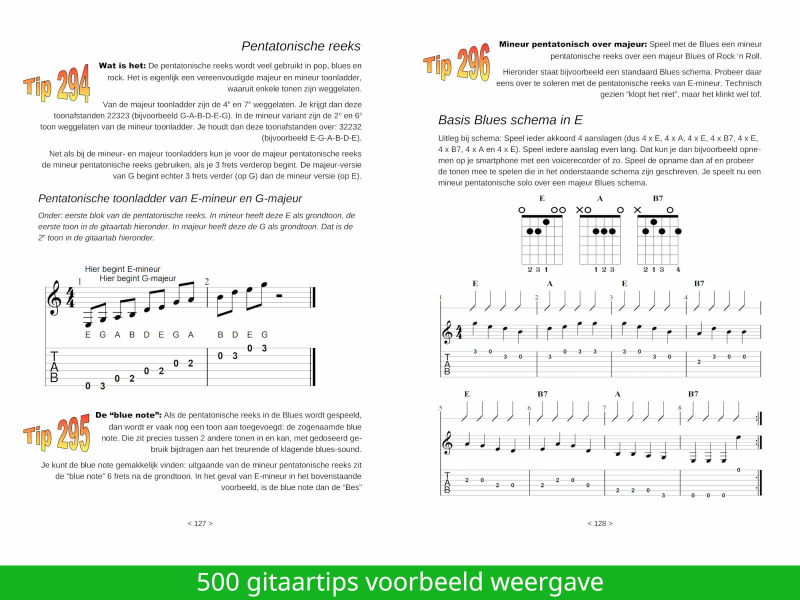 500 tips voor gitaristen E-boek voorbeeld pagina's