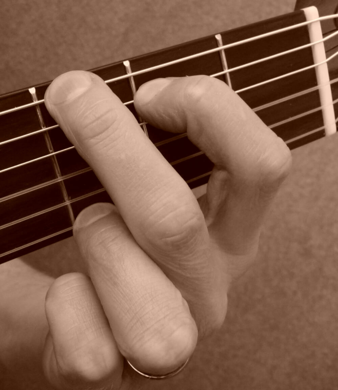 G-majeur gitaarakkoord voorbeeld foto vingerzetting 234