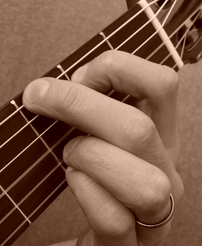 G-majeur gitaarakkoord vingerzetting versie 1234