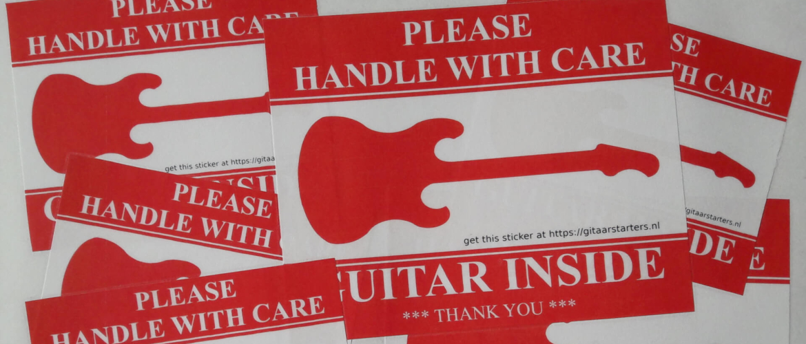 Gitaar Fragile Handle With Care Stickers