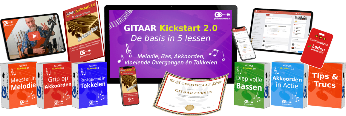Gitaarcursus Kickstart beginners: Melodie, bas, akkoorden en tokkelen