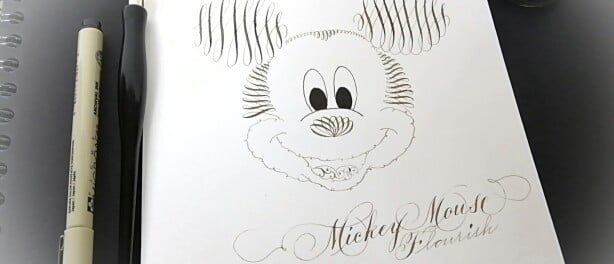 Penbeheersing Mickey Mouse flourish