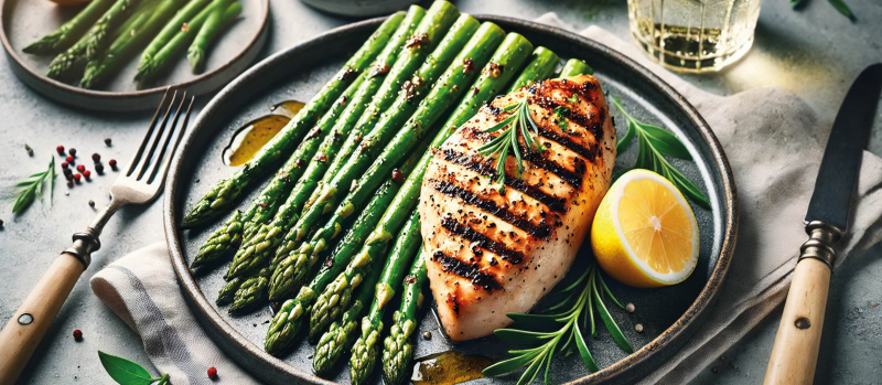 Gegrilde Kipfilet met Groene Asperges