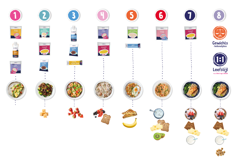 maaltijdvervangers van het 1 op 1 Dieet