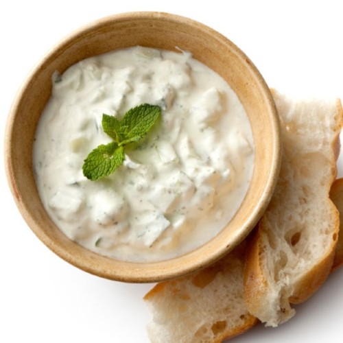 Shoarmasalade met zelfgemaakte tzatziki