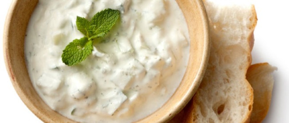 Shoarmasalade met zelfgemaakte tzatziki