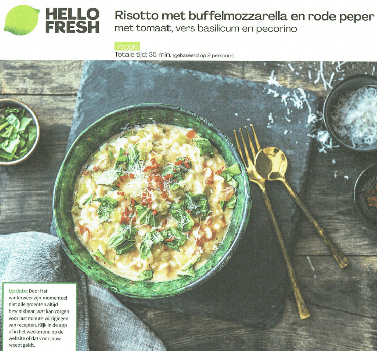 HelloFresh Recept ongezond | Risotto met buffelmozzarella | Goed gevoed & Goed getraind