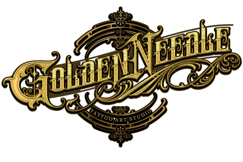 golden needle tattoo almere logo