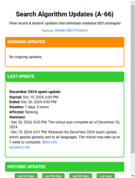 Search Algorithm Updates Chrome Extension screenshot