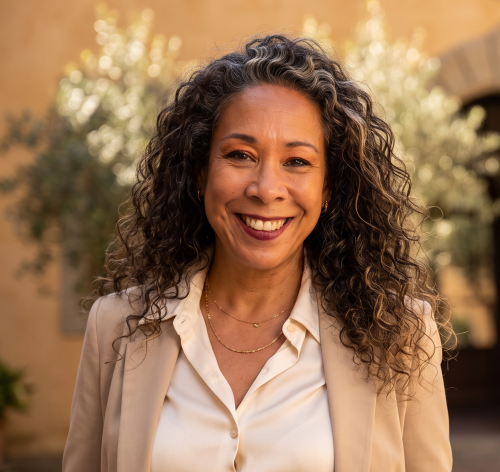 Grace Rivellino bij een retraitelocatie in Sardinië