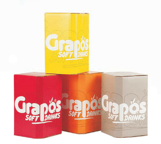 Bag-in-Box-verpakkingen van Grapos postmix Bag-in-Box verpakkingen van Grapos gemaakt van een stevige kartonnen doos en een recyclebare zak met siroop