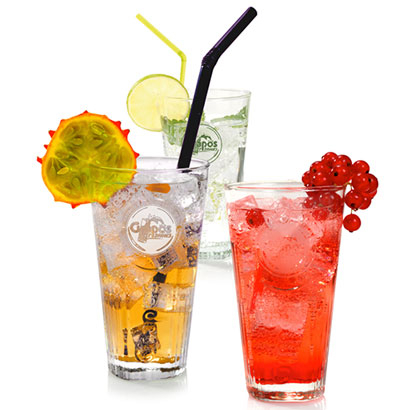 Suikervrije vitamindrink van Grapos die zowel met als zonder prik getapt kunnen worden.