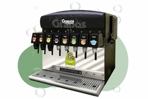 Grapos X8 postmix frisdrankmachine voor 8 verschillende frisdranken en sappen Grapos X8 postmix frisdrankmachine voor 8 verschillende frisdranken en sappen