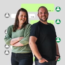 Harold en Lisette Engelen van Grenzeloos Gastvrij staan klaar voor persoonlijk contact via Whatsapp voor horecaondernemers